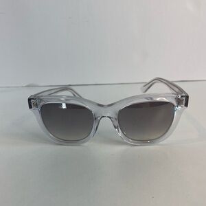 VALENTINO sunglasses. Grey polarized lenses. Clear ROCKSTUD frames. EUC